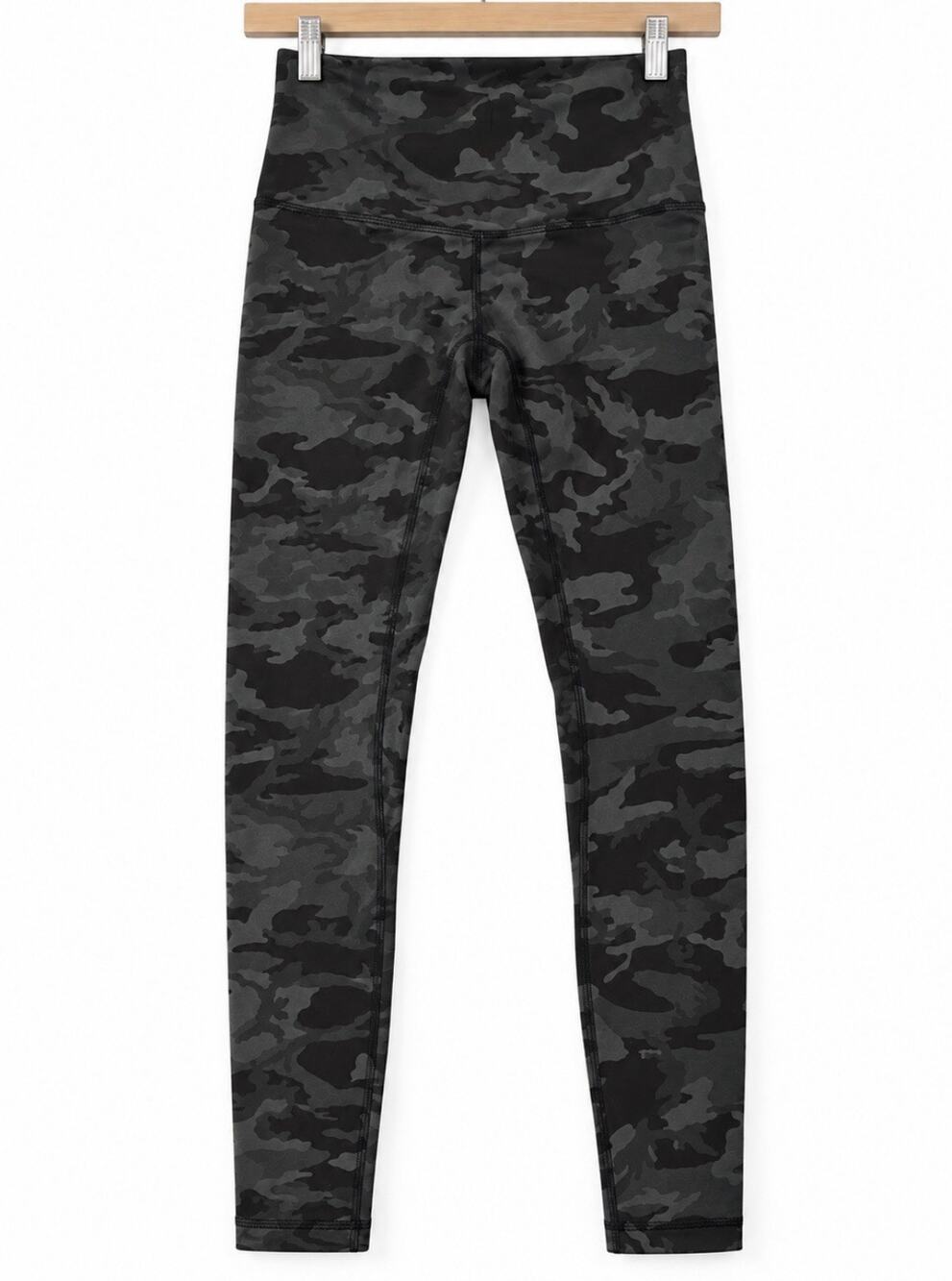 Lululemon Wunder Under High Rise Leggings Size 2 Dark Gray Green Camo